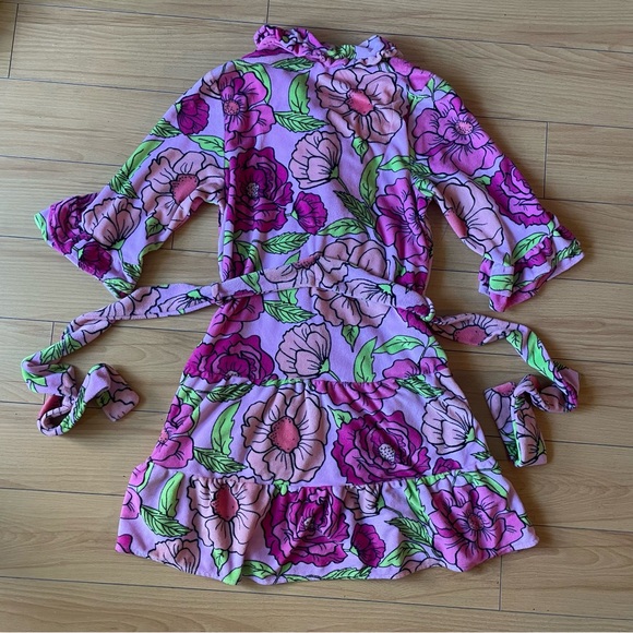 Betsey Johnson Pink and Green Floral Robe - Picture 3 of 4